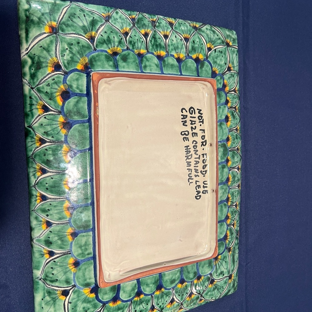 Green and Yellow Mexican Talavera Ceramic Wall Art - Picture 2 of 5